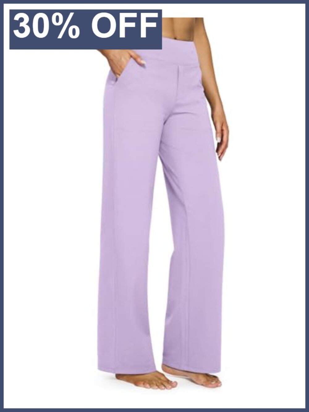 Wide Leg Yoga Pants High Waisted Pull On with Pockets Moisture Wicking